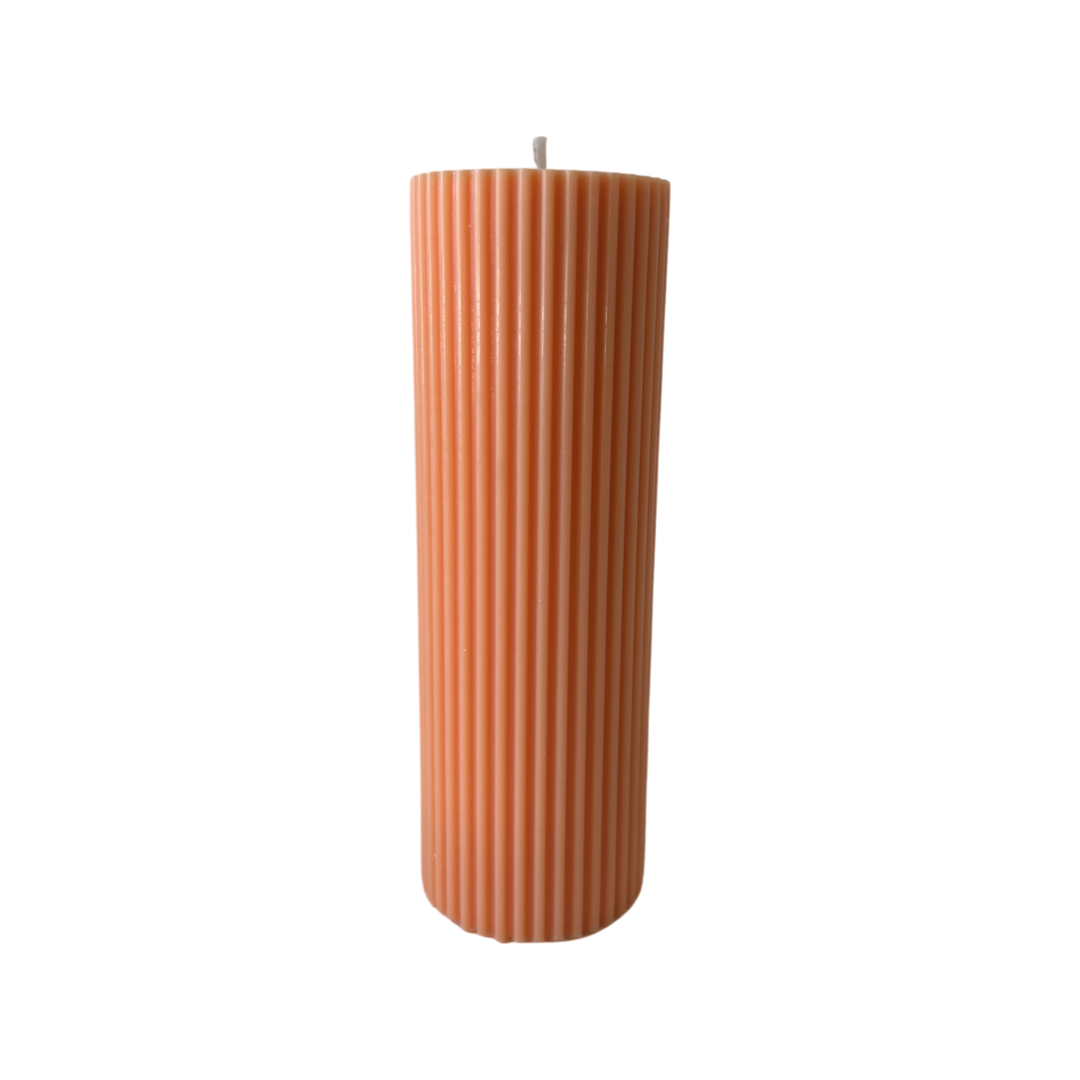 Tall Ribbed Pillar Candle
